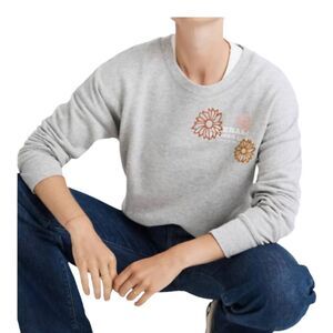 NWT Madewell Ikebana Fiore Embroidered Mainstay Crewneck Sweatshirt